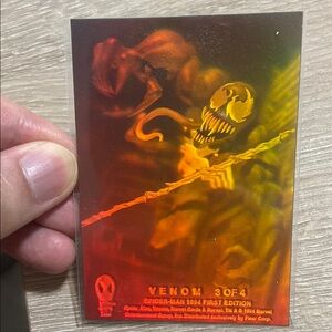VENOM 1994 SPIDER-MAN FIRST EDITION HOLO HOLOGRAM #3 OF 4 RARE Card